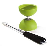 Eureka Rubber diabolo met aluminium stokken - groen - thumbnail