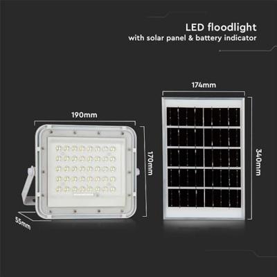 V-TAC VT-80W 7841 LED-schijnwerper, Zonne-energiemodule 10 W Koudwit Wit