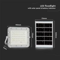 V-TAC VT-80W-W 7842 LED-schijnwerper, Zonne-energiemodule 19 W Neutraalwit Wit - thumbnail