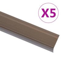 VidaXL Trapneuzen l-vormig 5 st 100 cm aluminium bruin - thumbnail