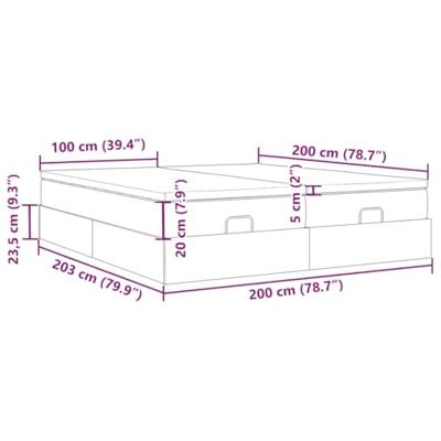 Ottoman bed met matrassen 200x200cm kunstleer grijs