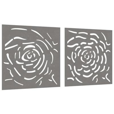 VidaXL Wanddecoratie tuin 2 st rozenontwerp 55x55 cm cortenstaal VidaXL Wanddecoratie tuin 2 st rozenontwerp 55x55 cm cortenstaal