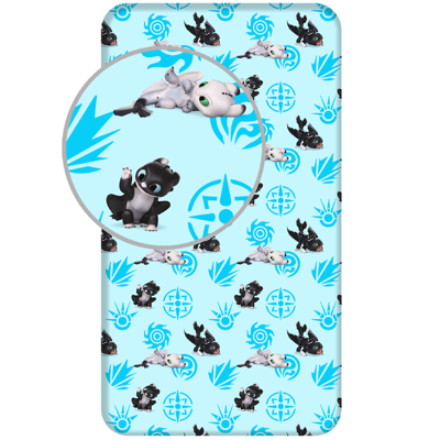 Hoe tem je een Draak Hoeslaken Flying Dragons - Eenpersoons - 90 x 200 cm - Blauw