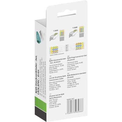 Quadrios RJ-45 connectorset CAT 6 1906C167 Stekker, recht Aantal polen (sensoren) 8P8C Groen 25 stuk(s)