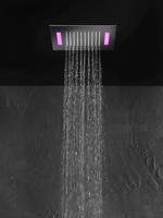 Hoofddouche Hotbath Mate Vierkant 30x30 cm LED Geborsteld Nikkel - thumbnail