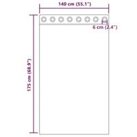 Gordijnen voile met doorvoertules 2 st lichtbruin - thumbnail