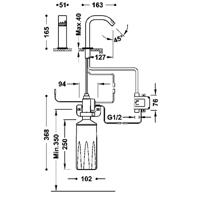 Elektronische Fonteinkraan met Zeepdispenser Tres Tempo Standard Vierkant Chroom - thumbnail
