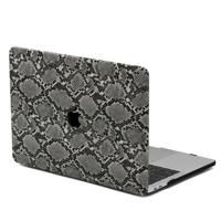Lunso MacBook Pro 16 inch (2019) Leren cover hoes - case - Snake Pattern Grey - thumbnail