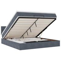 Ottoman bed met matras en LED's 160x200cm fluweel donkergrijs - thumbnail