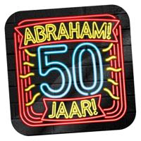NEON Deurbord Abraham 50 jaar - thumbnail
