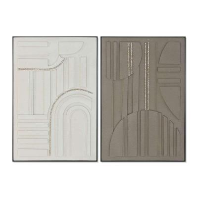 Canvas Home ESPRIT Bruin Beige Modern Stads 82 x 4 x 122 cm (2 Stuks)