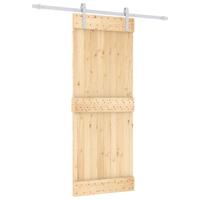 Schuifdeur met beslag 80x210 cm massief grenenhout - thumbnail