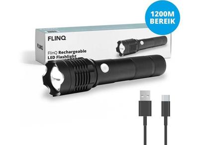 FlinQ Oplaadbare LED Zaklamp - Militaire Zaklamp - Tot 1200 meter Zicht