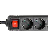 Adam Hall 8747S3 Stekkerdoos met schakelaar 3-voudig Zwart Randaarde stekker 1 stuk(s) - thumbnail