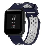 Dubbele kleur silicone sport polsband voor Xiaomi Huami Amazfit bip Lite versie 20mm (wit blauw) - thumbnail