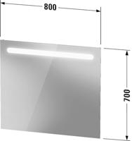 Spiegel Duravit No.1 Met Horizontale LED Verlichting 80x3.5x70 cm Mat Wit Duravit - thumbnail