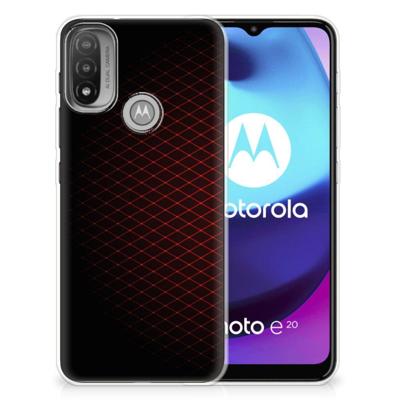Motorola Moto E20 | E40 | TPU bumper | Geruit Rood