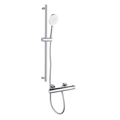 4bathroomz® Flower Silver Thermostaatkraan met Glijstang - Chroom