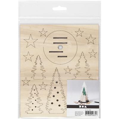 Creativ Company Maak en versier je houten kerstbomen