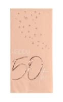 Servetten Elegant Lush Blush 50 Jaar 33x33cm - 10 stuks - thumbnail