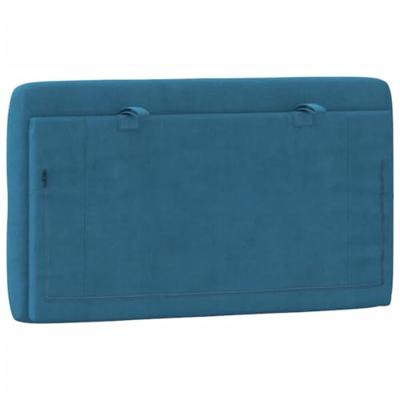 Hoofdbordkussen 90 cm fluweel blauw Hoofdbordkussen 90 cm fluweel blauw