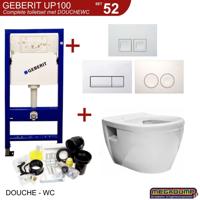 Geberit Up100 Toiletset 07 Aqua Splash Prio Rimfree Met Drukplaat - thumbnail