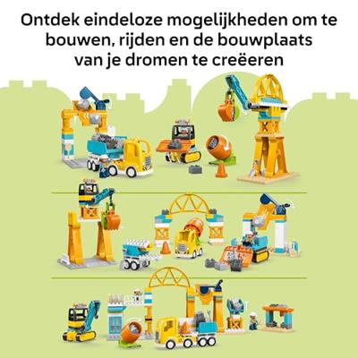 LEGO® DUPLO® 6585510 Bouwplaats met bouwvoertuigen - 3-in-1-set (10476)