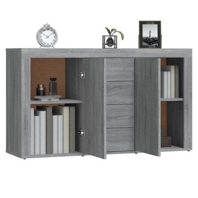 Dressoir 120x36x69 cm bewerkt hout grijs sonoma eikenkleurig