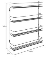 Metaltex pepito 4 wandkruidenrek 4 etages 36x8x45 cm zwart - thumbnail