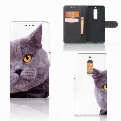 Nokia 5 Telefoonhoesje met Pasjes Kat Nokia 5 Telefoonhoesje met Pasjes Kat
