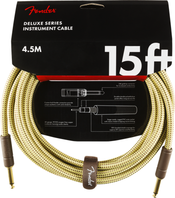 Fender Instrumentkabel Deluxe Tweed, Jack-Jack, 4.5m