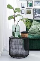 J-Line set van 2 manden + deksel Rond - gras|katoen - naturel|zwart - thumbnail