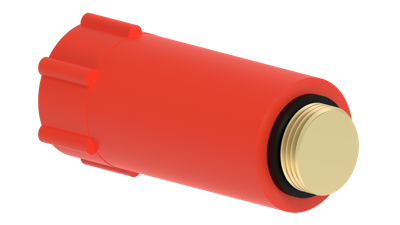 Kirchhoff Kunststof bouwplug, rood, 1/2", messing schroefdraad - 989135355