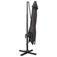 VidaXL Zweefparasol met paal en led-verlichting 300 cm antracietkleur - thumbnail