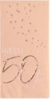 Servetten Elegant Lush Blush 50 Jaar 33x33cm - 10 stuks - thumbnail