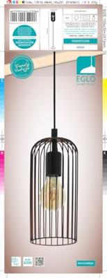 Eglo Zwarte hanglampRoccamena - 49644