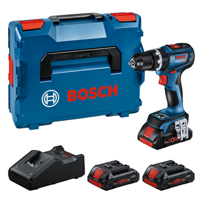 Bosch Blauw GSB 18V-90 C Accuklopboormachine | 3 x 4,0 ProCORE 18V accu + Snellader | In L-Boxx - 0615A5002W Bosch Blauw GSB 18V-90 C Accuklopboormachine | 3 x 4,0 ProCORE 18V accu + Snellader | In L-Boxx - 0615A5002W