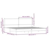 Bedframe zonder matras metaal sonoma eikenkleur 200x200 cm - thumbnail