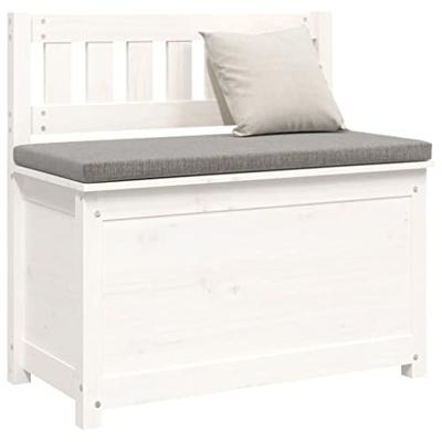 Bankje 80x41x77 cm massief grenenhout wit