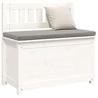 Bankje 80x41x77 cm massief grenenhout wit - thumbnail