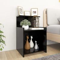 VidaXL Nachtkastjes 2 st 40x35x60 cm bewerkt hout zwart - thumbnail