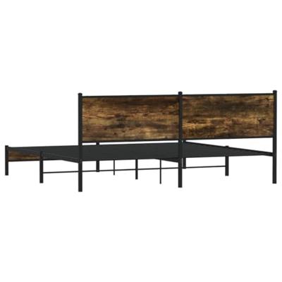 Bedframe zonder matras metaal gerookt eikenkleurig 193x203 cm