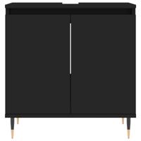 Badkamerkast 58x33x60 cm bewerkt hout zwart - thumbnail