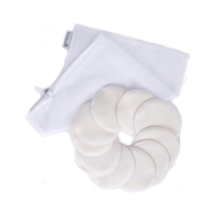 Bamboolik wasbare herbruikbare wattenschijfjes van biologisch katoen met waszakje - thumbnail