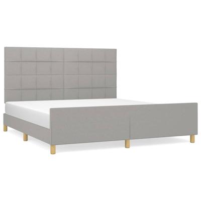 Bedframe zonder matras stof lichtgrijs 180x200 cm