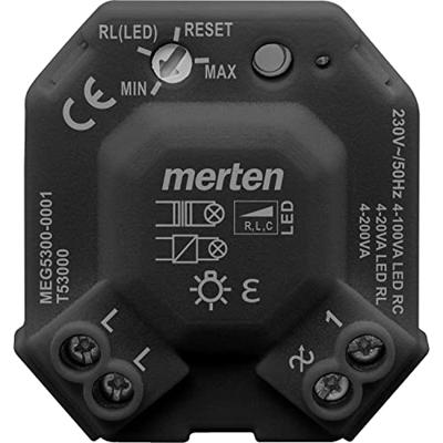 Merten MEG5300-0001 Dimmer (inbouw) Geschikt voor lampen: Halogeenlamp, Gloeilamp, LED-lamp Zwart