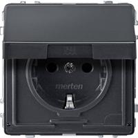 Merten MEG2310-7214 Wandcontactdoos AquaDesign Antraciet 1 stuk(s) - thumbnail