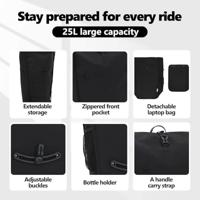 VidaXL Fietstas zwart 34 x 16 x 59 cm polyester - thumbnail