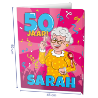 Paperdreams window signs - sarah 50 jaar - thumbnail