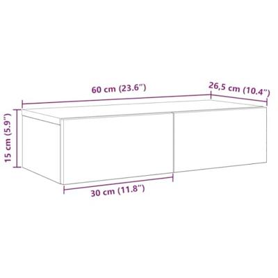 Wandschap met lades 60x26,5x15 cm bewerkt hout grijs sonoma Wandschap met lades 60x26,5x15 cm bewerkt hout grijs sonoma